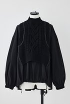 【ナゴンスタンス/nagonstans】のPE Taffeta Knit Combi PO/プルオーバー Black|ID: prp329100004158417 ipo3291000000036499593