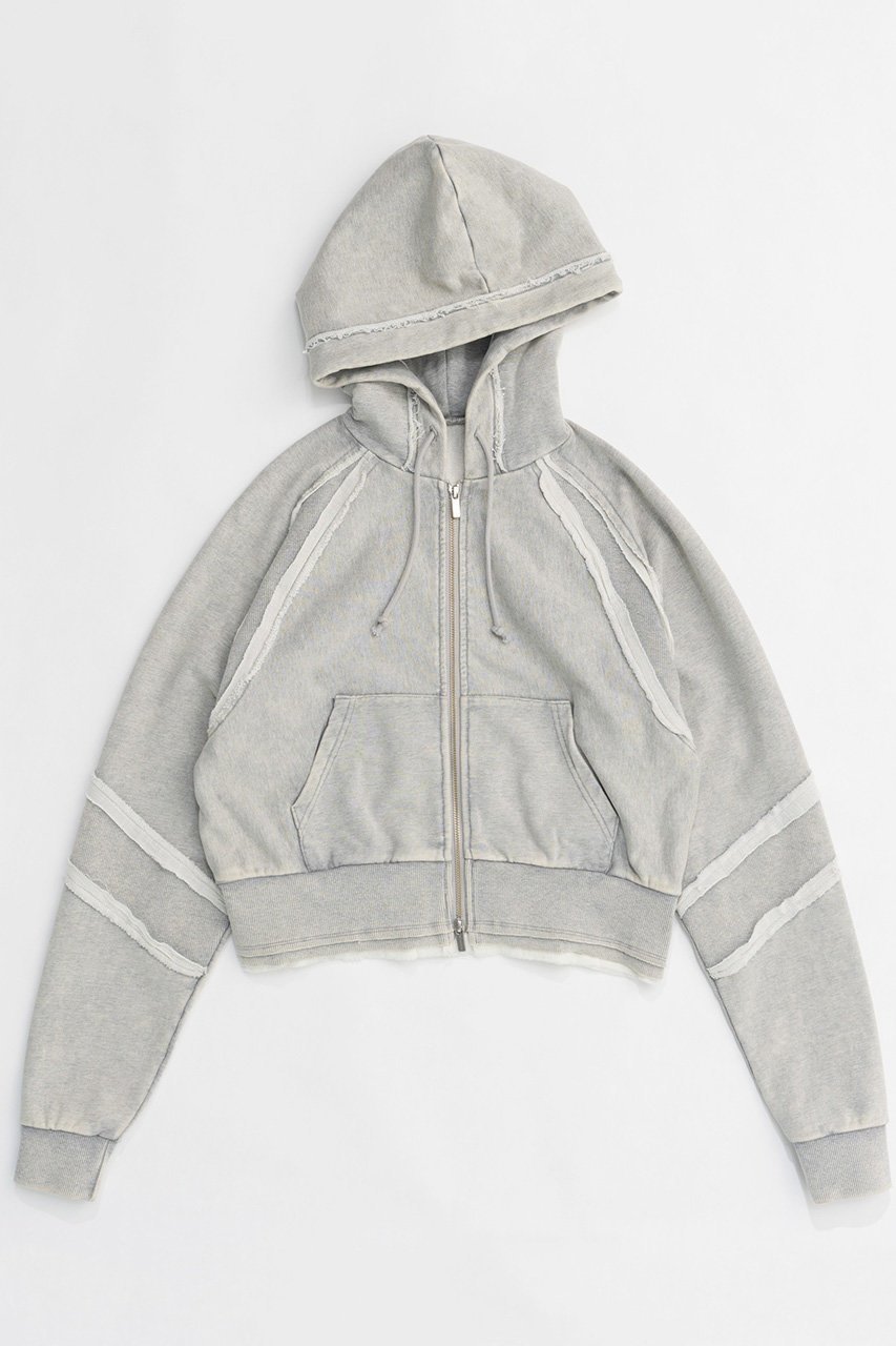 【メゾンスペシャル/MAISON SPECIAL】のCrush Processing Short Length Hoodie/クラッシュドショートパーカー インテリア・キッズ・メンズ・レディースファッション・服の通販 founy(ファニー) 　ファッション　Fashion　レディースファッション　Fashion for Women　トップス・カットソー　Cut & Sew Tops　シャツ・ブラウス・オフィスカジュアル　Elegant Blouses & Button-Ups　レディースパーカー・カジュアルフーディー　Casual Hoodies & Sweatshirts　ロングTシャツ・Tシャツ　Longline T-Shirts & Tees　スウェット・クルーネックトップス　Sweatshirts & Crewnecks / Relaxed Fit Sweat Tops　カットソー・ベーシックTシャツ　Cut-and-Sewn Tops / Stretch Tees & Basics　コンパクト　Compact, Small Size　タイトスカート　Pencil Skirt, Tight Skirt　パウダー　Powder, Soft Tone　レース　Lace, Lace Fabric　羽織　Haori, Light Jacket　GRY(グレー)|ID: prp329100004158425 ipo3291000000032895933