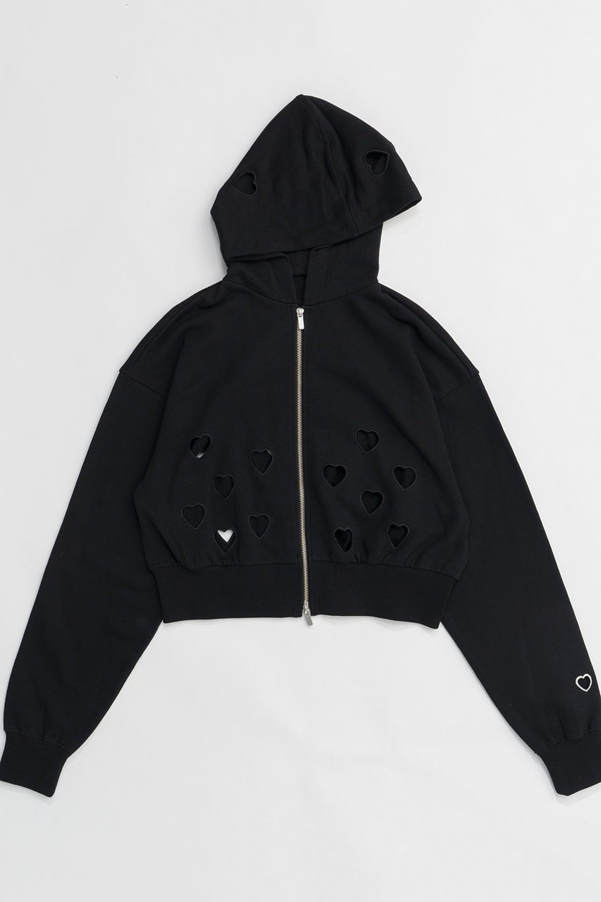 【メゾンスペシャル/MAISON SPECIAL】のMany Heart Cutouts Hoodie/メニーハートパーカー インテリア・キッズ・メンズ・レディースファッション・服の通販 founy(ファニー) 　ファッション　Fashion　レディースファッション　WOMEN　トップス・カットソー　Tops/Tshirt　シャツ/ブラウス　Shirts/Blouses　パーカ　Sweats　ロング / Tシャツ　T-Shirts　スウェット　Sweat　カットソー　Cut and Sewn　コンパクト　Compact　セットアップ　Set Up　羽織　Haori　おすすめ　Recommend　NEW・新作・新着・新入荷　New Arrivals　BLK(ブラック)|ID: prp329100004158426 ipo3291000000028684382