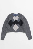 【メゾンスペシャル/MAISON SPECIAL】のArgyle Knit Tops/アーガイルニットトップ GRY(グレー)|ID:prp329100004158427