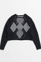 【メゾンスペシャル/MAISON SPECIAL】のArgyle Knit Tops/アーガイルニットトップ BLK(ブラック)|ID: prp329100004158427 ipo3291000000028684386