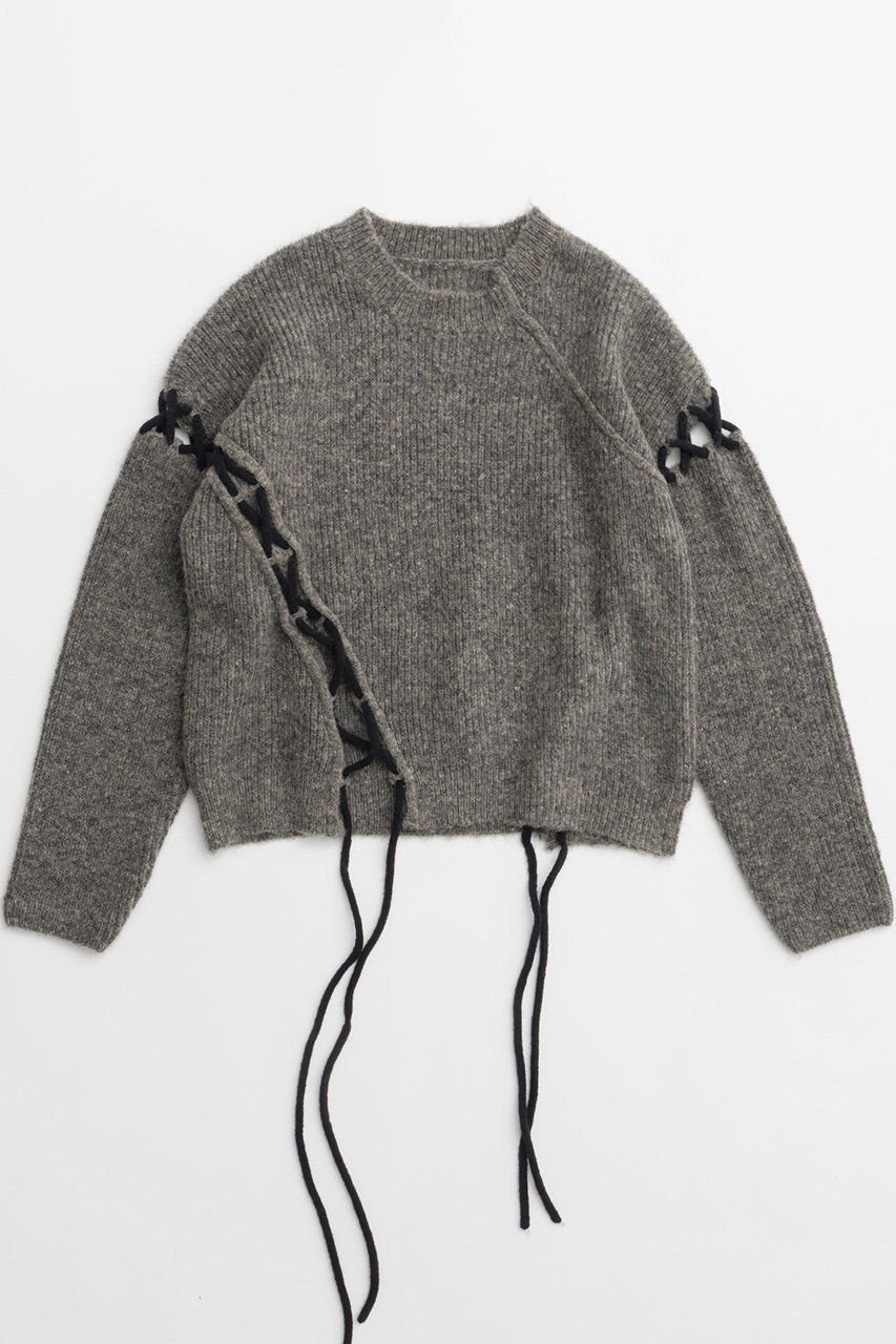 【メゾンスペシャル/MAISON SPECIAL】のLace Up Knit Tops/レースアップニットトップス 人気、トレンドファッション・服の通販 founy(ファニー) 　ファッション　Fashion　レディースファッション　WOMEN　トップス・カットソー　Tops/Tshirt　ニット　Knit Tops　プルオーバー　Pullover　おすすめ　Recommend　アクリル　Acrylic　レース　Race　NEW・新作・新着・新入荷　New Arrivals　軽量　Lightweight　 other-1|ID: prp329100004158430 ipo3291000000028684396