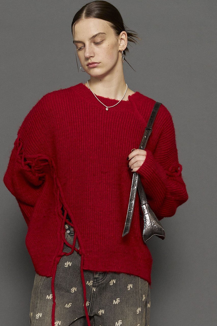 【メゾンスペシャル/MAISON SPECIAL】のLace Up Knit Tops/レースアップニットトップス 人気、トレンドファッション・服の通販 founy(ファニー) 　ファッション　Fashion　レディースファッション　WOMEN　トップス・カットソー　Tops/Tshirt　ニット　Knit Tops　プルオーバー　Pullover　おすすめ　Recommend　アクリル　Acrylic　レース　Race　軽量　Lightweight　other-2|ID: prp329100004158430 ipo3291000000031398886