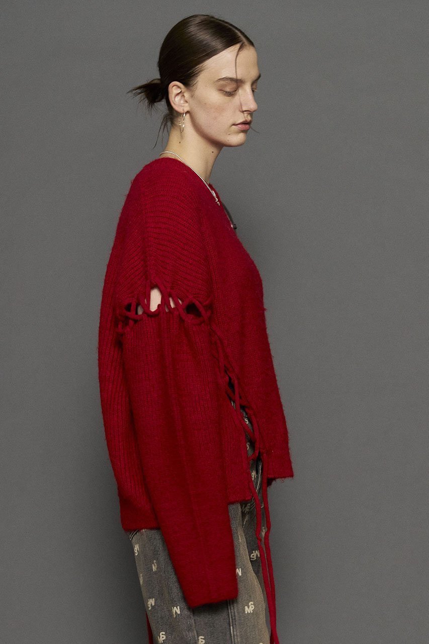 【メゾンスペシャル/MAISON SPECIAL】のLace Up Knit Tops/レースアップニットトップス 人気、トレンドファッション・服の通販 founy(ファニー) 　ファッション　Fashion　レディースファッション　WOMEN　トップス・カットソー　Tops/Tshirt　ニット　Knit Tops　プルオーバー　Pullover　おすすめ　Recommend　アクリル　Acrylic　レース　Race　軽量　Lightweight　other-3|ID: prp329100004158430 ipo3291000000031398888