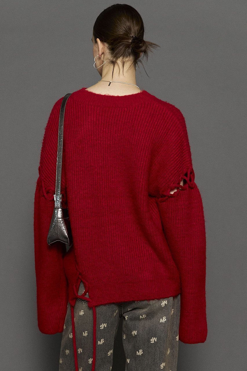 【メゾンスペシャル/MAISON SPECIAL】のLace Up Knit Tops/レースアップニットトップス 人気、トレンドファッション・服の通販 founy(ファニー) 　ファッション　Fashion　レディースファッション　WOMEN　トップス・カットソー　Tops/Tshirt　ニット　Knit Tops　プルオーバー　Pullover　おすすめ　Recommend　アクリル　Acrylic　レース　Race　軽量　Lightweight　other-4|ID: prp329100004158430 ipo3291000000031398890
