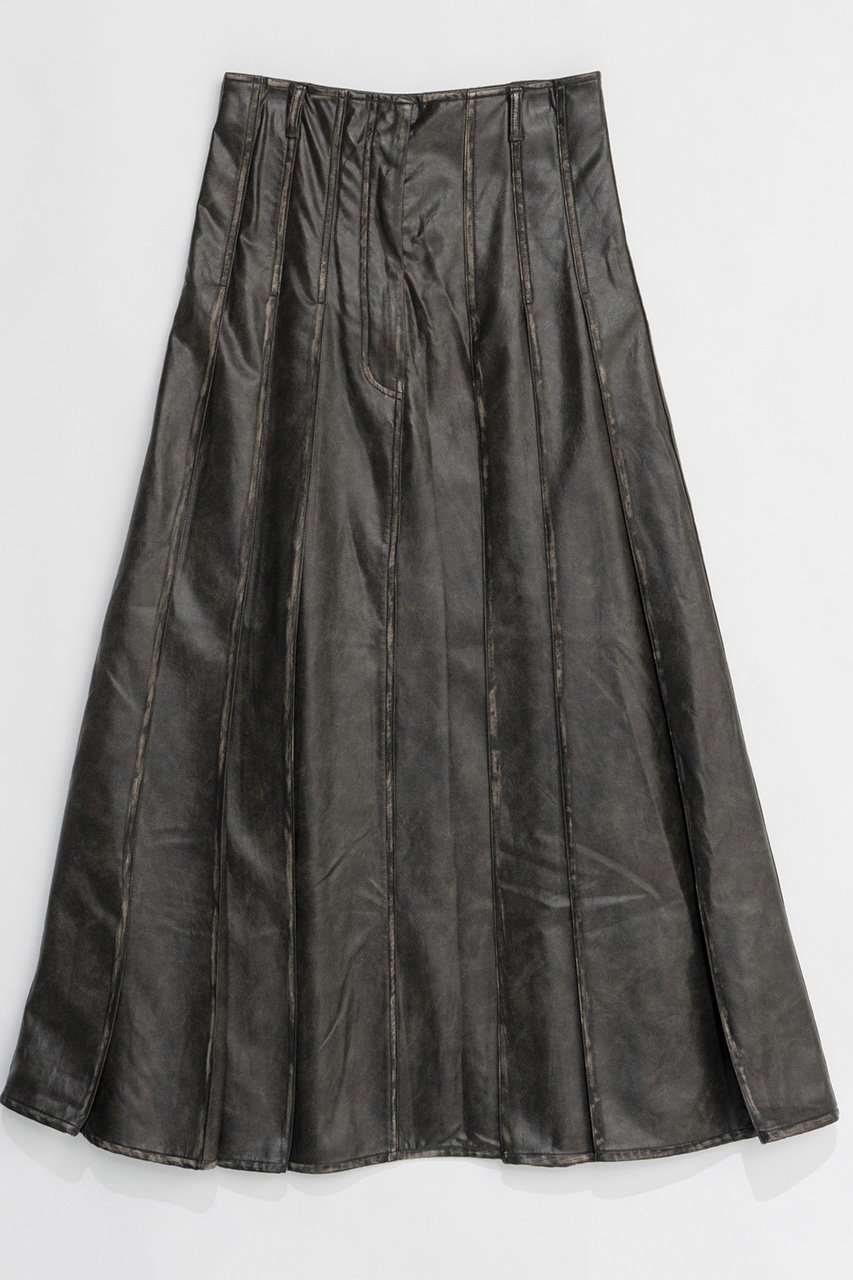 【メゾンスペシャル/MAISON SPECIAL】のTack Pleats Vegan Leather Long Skirt/タックプリーツヴィーガンレザーロングスカート インテリア・キッズ・メンズ・レディースファッション・服の通販 founy(ファニー) 　ファッション　Fashion　レディースファッション　WOMEN　スカート　Skirt　ロングスカート　Long Skirt　ウォッシュ　Wash　フレア　Flare　ロング　Long　ヴィンテージ　Vintage　NEW・新作・新着・新入荷　New Arrivals　BRN(ブラウン)|ID: prp329100004158444 ipo3291000000028684451