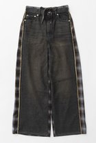 【メゾンスペシャル/MAISON SPECIAL】のPlaid Pattern Bicolor Denim Pants/チェックバイカラーデニム 人気、トレンドファッション・服の通販 founy(ファニー) ファッション Fashion レディースファッション WOMEN パンツ Pants デニムパンツ Denim Pants ガーリー Girly シンプル Simple ストレッチ Stretch ダブル Double チェック Check デニム Denim ドッキング Docking パジャマ Pajamas ブリーチ Bleach リラックス Relax おすすめ Recommend NEW・新作・新着・新入荷 New Arrivals thumbnail BLK(ブラック)|ID: prp329100004158447 ipo3291000000028684462