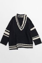 【メゾンスペシャル/MAISON SPECIAL】のTilden Oversize Knit Tops/チルデンオーバーニット BLK(ブラック)|ID: prp329100004158459 ipo3291000000028684505