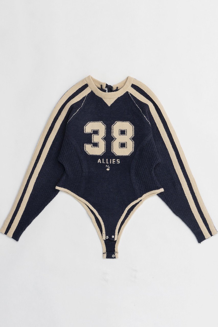 【メゾンスペシャル/MAISON SPECIAL】のNumbering Knit Body Suit/ナンバリングニットボディスーツ インテリア・キッズ・メンズ・レディースファッション・服の通販 founy(ファニー) 　ファッション　Fashion　レディースファッション　Fashion for Women　トップス・カットソー　Cut & Sew Tops　ニット　Knit Tops & Sweaters　カジュアルプルオーバー・ニットトップス　Pullovers & Knit Tops / Casual Pullovers　スーツ　Suit, Formalwear　レース　Lace, Lace Fabric　NVY(ネイビー)|ID: prp329100004158460 ipo3291000000032964540