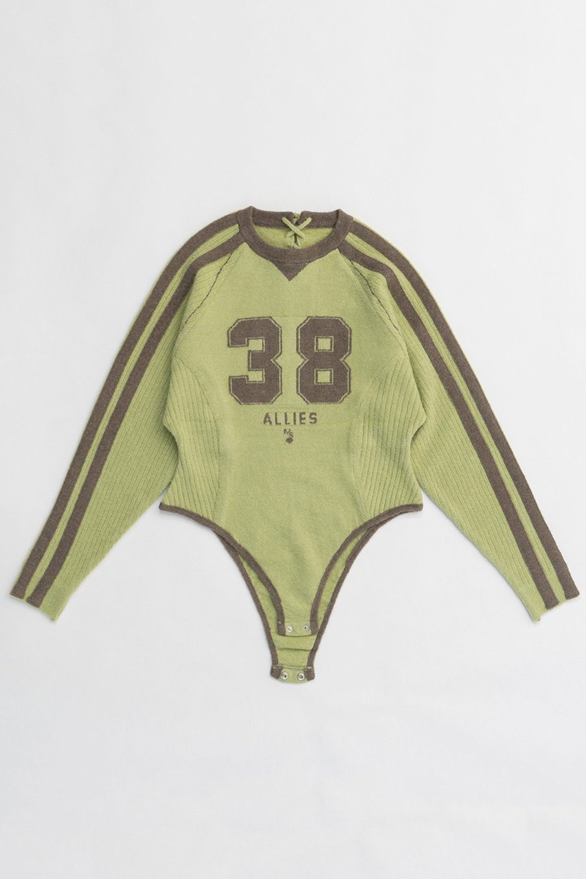 【メゾンスペシャル/MAISON SPECIAL】のNumbering Knit Body Suit/ナンバリングニットボディスーツ インテリア・キッズ・メンズ・レディースファッション・服の通販 founy(ファニー) 　ファッション　Fashion　レディースファッション　Fashion for Women　トップス・カットソー　Cut & Sew Tops　ニット　Knit Tops & Sweaters　カジュアルプルオーバー・ニットトップス　Pullovers & Knit Tops / Casual Pullovers　スーツ　Suit, Formalwear　レース　Lace, Lace Fabric　LIME(ライム)|ID: prp329100004158460 ipo3291000000032964544