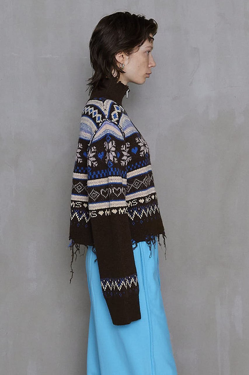 【メゾンスペシャル/MAISON SPECIAL】のNordic Pattern Half Zip Knit Tops/ノルディックハーフジップニット 人気、トレンドファッション・服の通販 founy(ファニー) 　ファッション　Fashion　レディースファッション　WOMEN　トップス・カットソー　Tops/Tshirt　ニット　Knit Tops　プルオーバー　Pullover　ショート　Short　ジップ　Zip　タイトスカート　Tight Skirt　ダメージ　Damage　デニム　Denim　モヘア　Mohair　A/W・秋冬　Aw・Autumn/Winter・Fw・Fall-Winter　おすすめ　Recommend　other-6|ID: prp329100004158461 ipo3291000000031399083