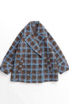 【メゾンスペシャル/MAISON SPECIAL】のCheckered Over Silhouette Middle Coat/チェックオーバーミドルコート BLU(ブルー)|ID:prp329100004158468