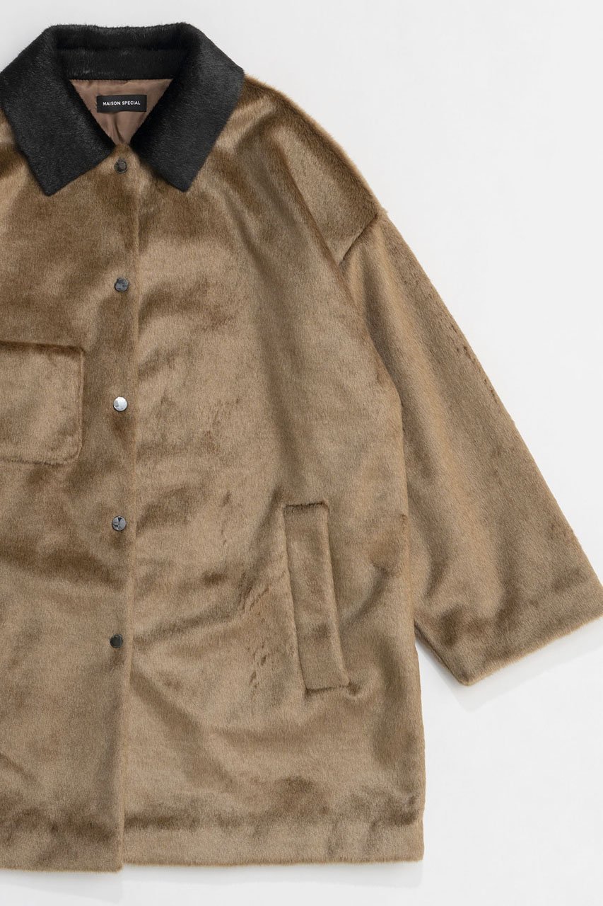 【メゾンスペシャル/MAISON SPECIAL】のFaux Fur Bal Collar Coat/フェイクファーステンカラーコート 人気、トレンドファッション・服の通販 founy(ファニー) 　ファッション　Fashion　レディースファッション　Fashion for Women　アウター　Coat / Outerwear Collection　コート・ロングコート・ピーコート　Long Coats, Peacoats & More　オケージョン　Occasion Wear　スラックス　Slacks, Dress Pants　タイツ　Tights, Legwear　ダウン　Down, Puffer　チュニック　Tunic, Long Top　フェイクファー　Faux Fur, Imitation Fur　フェイクレザー　Faux Leather, PU Leather　フェミニン　Feminine, Girly　ブルゾン　Blouson, Bomber Jacket　ポケット　Pocket, Pocket Detail　ミドル　Middle Length, Mid Height　ロング　Long, Long-Length　おすすめ　Recommended / Our Picks　other-3|ID: prp329100004158469 ipo3291000000036087946