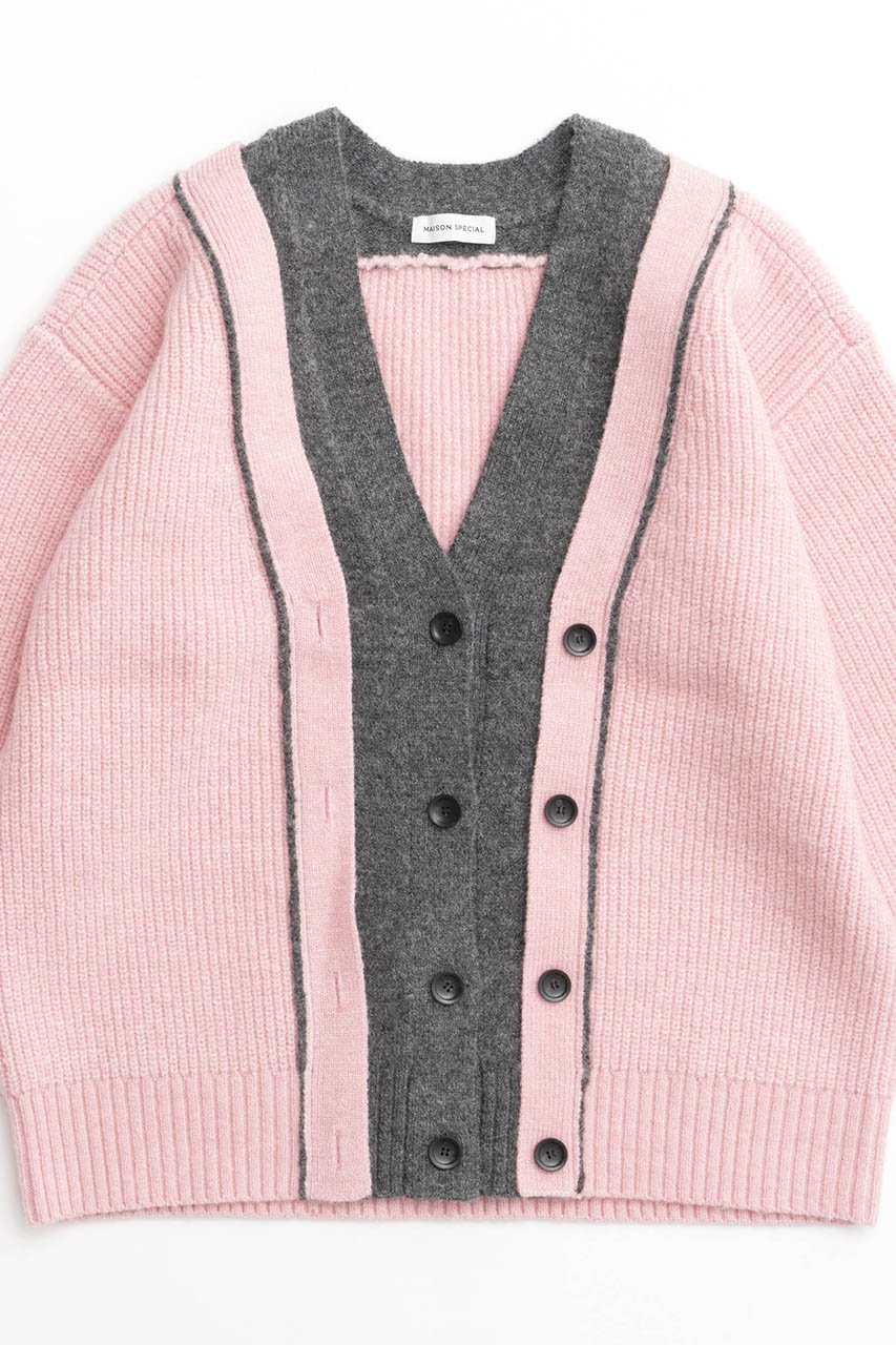 【メゾンスペシャル/MAISON SPECIAL】のDouble Color Layered Knit Cardigan/ダブルカラーレイヤードニットカーディガン 人気、トレンドファッション・服の通販 founy(ファニー) 　ファッション　Fashion　レディースファッション　WOMEN　トップス・カットソー　Tops/Tshirt　ニット　Knit Tops　カーディガン　Cardigans　おすすめ　Recommend　カーディガン　Cardigan　ドッキング　Docking　other-2|ID: prp329100004158507 ipo3291000000031617143