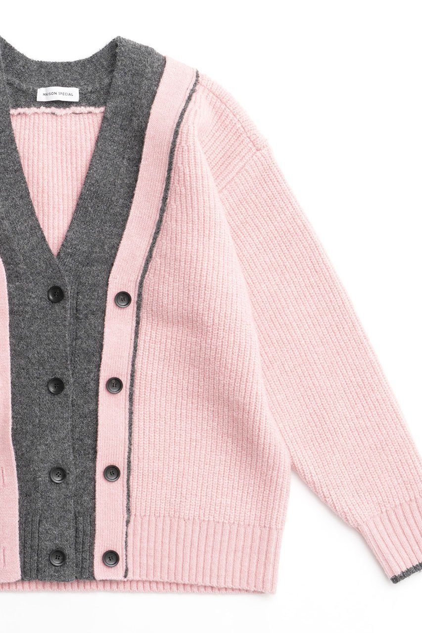 【メゾンスペシャル/MAISON SPECIAL】のDouble Color Layered Knit Cardigan/ダブルカラーレイヤードニットカーディガン 人気、トレンドファッション・服の通販 founy(ファニー) 　ファッション　Fashion　レディースファッション　WOMEN　トップス・カットソー　Tops/Tshirt　ニット　Knit Tops　カーディガン　Cardigans　おすすめ　Recommend　カーディガン　Cardigan　ドッキング　Docking　other-3|ID: prp329100004158507 ipo3291000000031617144