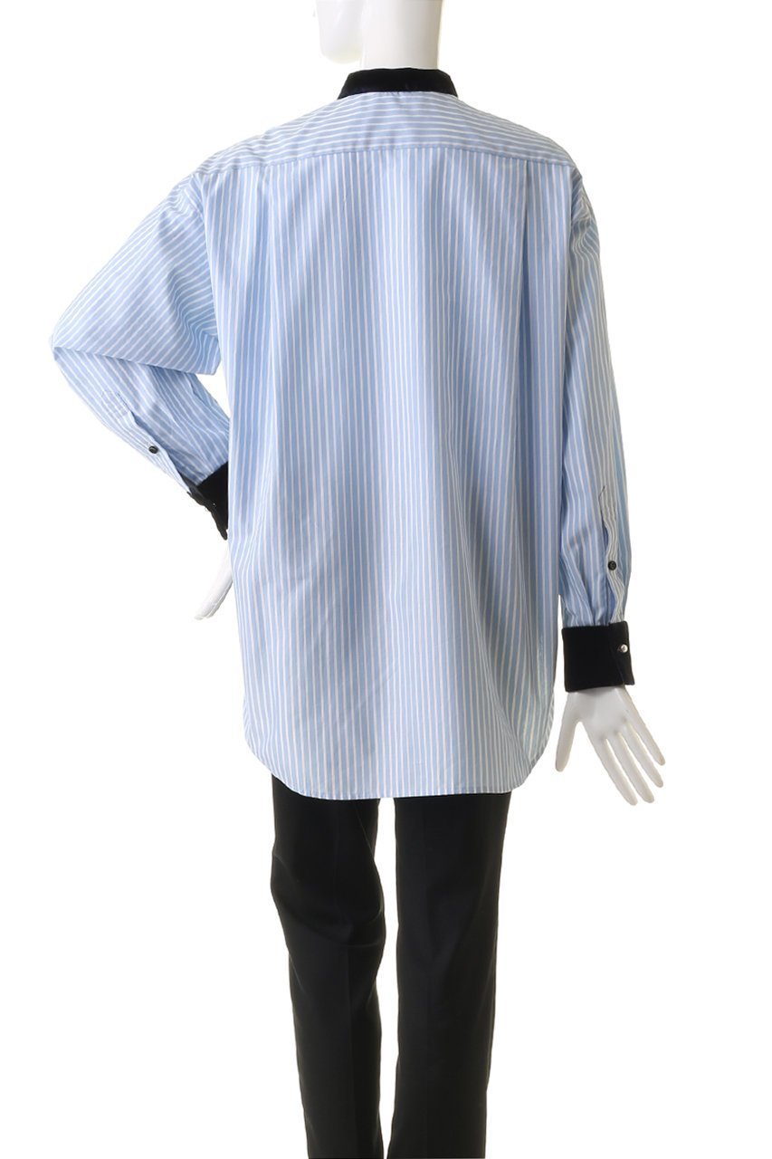 【ヒューエルミュージアム/hueLe Museum】の【hLM】ベルベットコンビブラウス 人気、トレンドファッション・服の通販 founy(ファニー) 　ファッション　Fashion　レディースファッション　Fashion for Women　トップス・カットソー　Cut & Sew Tops　シャツ・ブラウス・オフィスカジュアル　Elegant Blouses & Button-Ups　おすすめ　Recommended / Our Picks　クラシック　Classic, Timeless Style　スタンド　Stand Collar, Upright Stand　スラックス　Slacks, Dress Pants　スリーブ　Sleeve, Long Sleeve / Short Sleeve　タイトスカート　Pencil Skirt, Tight Skirt　デニム　Denim, Jeans Material　パール　Pearl, Pearl Accent　ベルベット　Velvet, Velvety　ロング　Long, Long-Length　エレガント 上品　Elegant　other-4|ID: prp329100004158518 ipo3291000000035958763