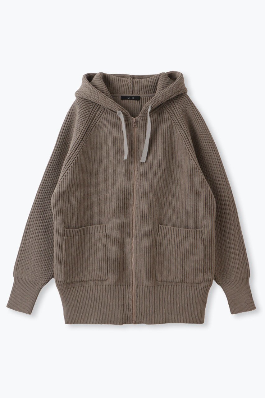 【レリル/lelill】のハイテク畦フーディー インテリア・キッズ・メンズ・レディースファッション・服の通販 founy(ファニー) 　ファッション　Fashion　レディースファッション　Fashion for Women　アウター　Coat / Outerwear Collection　コート・ロングコート・ピーコート　Long Coats, Peacoats & More　アンサンブル　Ensemble Set　ショート　Short, Short Length　リブニット　Rib Knit, Ribbed Knit　定番　Standard, Basic Item　畦　Ribbed Knit　グレージュ|ID: prp329100004159651 ipo3291000000032922907
