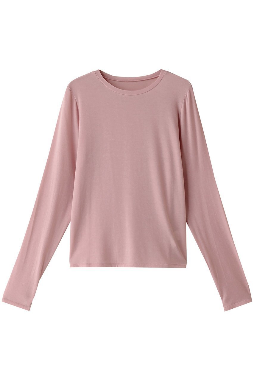 【ナナデコール/nanadecor】のKOリヨセルローゲージロングTシャツ インテリア・キッズ・メンズ・レディースファッション・服の通販 founy(ファニー) 　ファッション　Fashion　レディースファッション　Fashion for Women　トップス・カットソー　Cut & Sew Tops　シャツ・ブラウス・オフィスカジュアル　Elegant Blouses & Button-Ups　ロングTシャツ・Tシャツ　Longline T-Shirts & Tees　カットソー・ベーシックTシャツ　Cut-and-Sewn Tops / Stretch Tees & Basics　なめらか　Smooth, Silky Texture　スリーブ　Sleeve, Long Sleeve / Short Sleeve　ベーシック　Basic, Essential　ロング　Long, Long-Length　ピンク|ID: prp329100004159674 ipo3291000000032895970