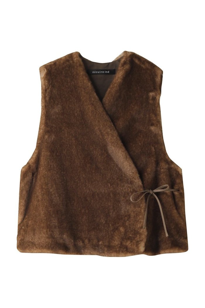 【ミズイロ インド/mizuiro ind】のimitation fur short vest ベスト インテリア・キッズ・メンズ・レディースファッション・服の通販 founy(ファニー) https://founy.com/ ファッション Fashion レディースファッション WOMEN アウター Coat Outerwear ジャケット Jackets シンプル Simple ジャケット Jacket パーティ Party フェイクファー Faux Fur ベスト Vest リボン Ribbon NEW・新作・新着・新入荷 New Arrivals |ID: prp329100004159696 ipo3291000000028702342