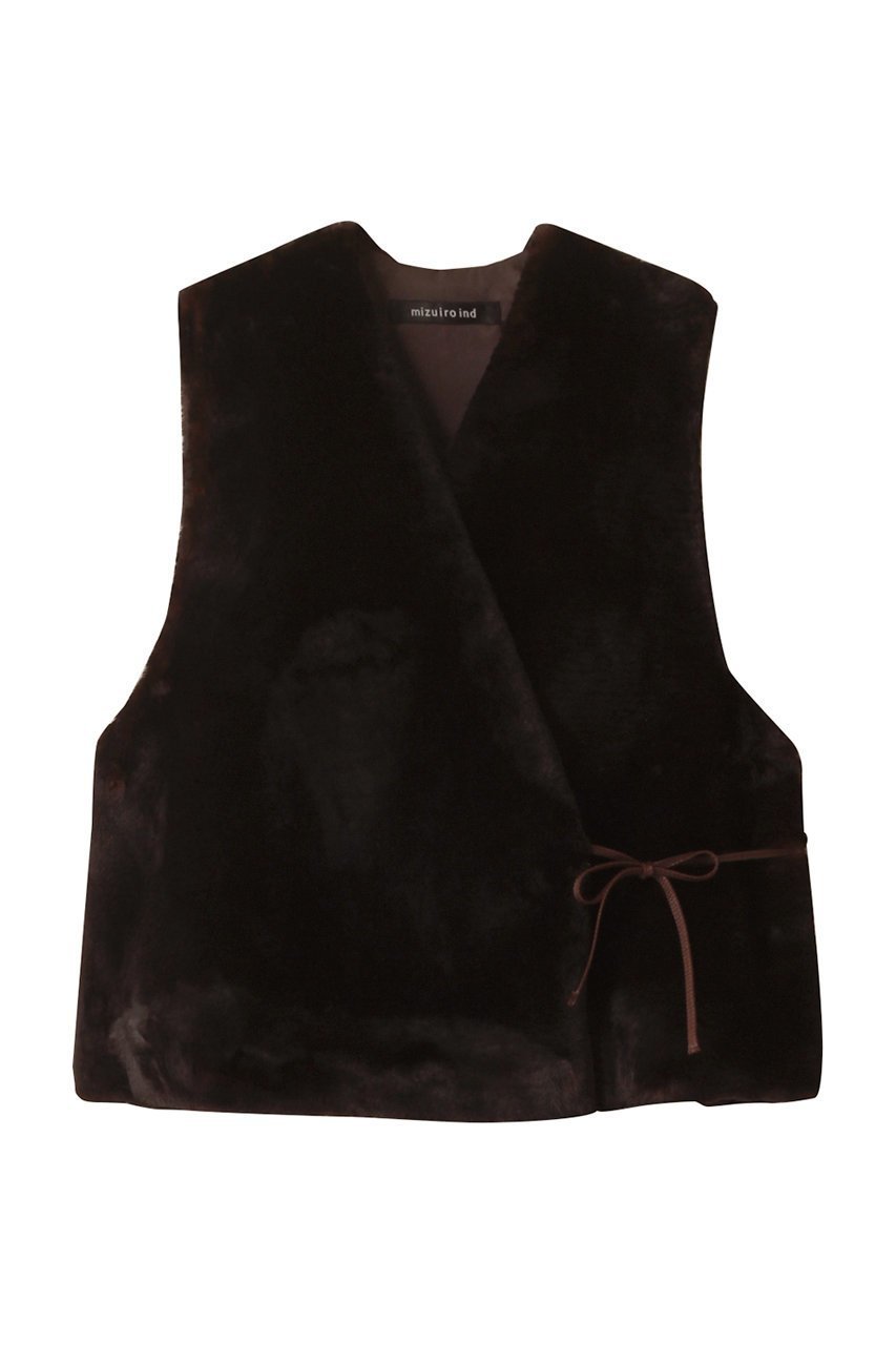 【ミズイロ インド/mizuiro ind】のimitation fur short vest ベスト インテリア・キッズ・メンズ・レディースファッション・服の通販 founy(ファニー) 　ファッション　Fashion　レディースファッション　WOMEN　アウター　Coat Outerwear　ジャケット　Jackets　シンプル　Simple　ジャケット　Jacket　パーティ　Party　フェイクファー　Faux Fur　ベスト　Vest　リボン　Ribbon　NEW・新作・新着・新入荷　New Arrivals　brown|ID: prp329100004159696 ipo3291000000028702344