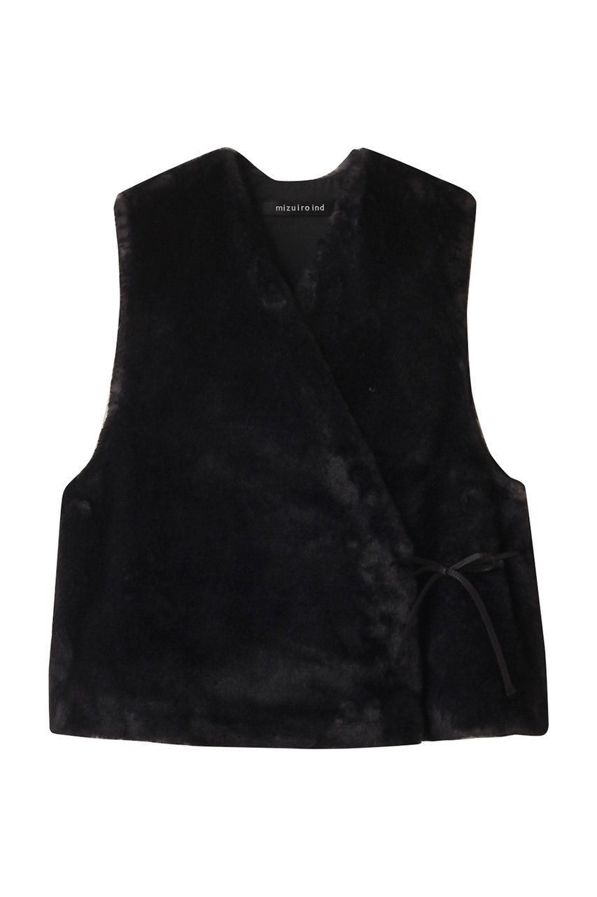 【ミズイロ インド/mizuiro ind】のimitation fur short vest ベスト インテリア・キッズ・メンズ・レディースファッション・服の通販 founy(ファニー) 　ファッション　Fashion　レディースファッション　WOMEN　アウター　Coat Outerwear　ジャケット　Jackets　シンプル　Simple　ジャケット　Jacket　パーティ　Party　フェイクファー　Faux Fur　ベスト　Vest　リボン　Ribbon　NEW・新作・新着・新入荷　New Arrivals　c.gray|ID: prp329100004159696 ipo3291000000028702345