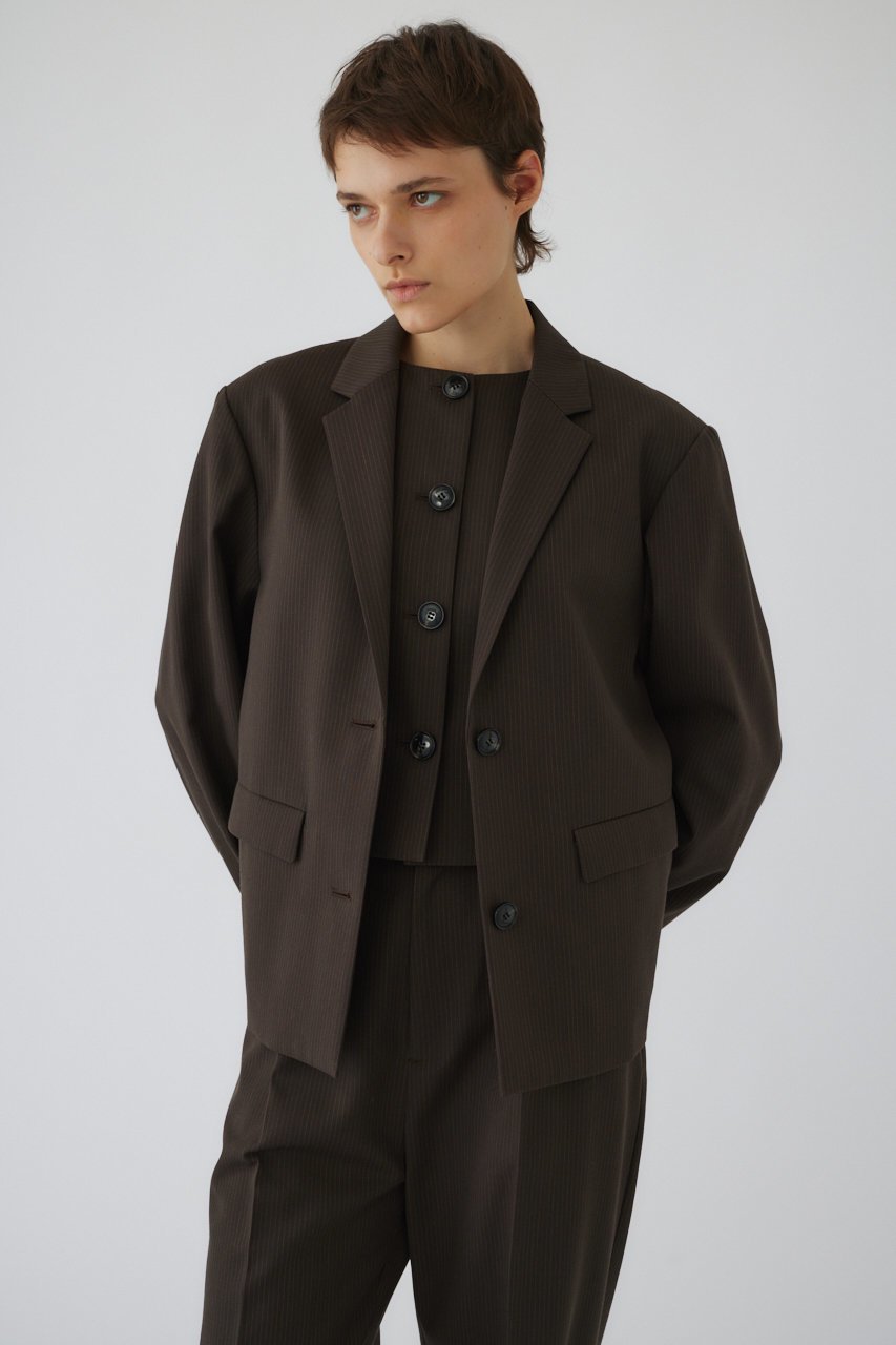 【リムアーク/RIM.ARK】のGabardine stripe JK/ジャケット 人気、トレンドファッション・服の通販 founy(ファニー) 　ファッション　Fashion　レディースファッション　Fashion for Women　アウター　Coat / Outerwear Collection　レディースジャケット・軽アウター　Jackets　クール　Cool, Chic　ジャケット　Jacket, Outerwear　セットアップ　Set-Up, Coordinated Outfit　ボックス　Boxy, Box Shape　マニッシュ　Mannish, Boyish　other-8|ID: prp329100004159710 ipo3291000000032925828