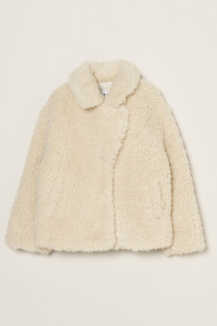 【スリー ドッツ/three dots】のエコペルファーショートコート インテリア・キッズ・メンズ・レディースファッション・服の通販 founy(ファニー) 　ファッション　Fashion　レディースファッション　Fashion for Women　アウター　Coat / Outerwear Collection　コート・ロングコート・ピーコート　Long Coats, Peacoats & More　ショート　Short, Short Length　シンプル　Simple, Minimal　テーラード　Tailored, Tailored Fit　フェイクファー　Faux Fur, Imitation Fur　モコモコ　Fuzzy, Fluffy　ラグジュアリー　Luxury, Elegant　アイボリー|ID: prp329100004159720 ipo3291000000032939914