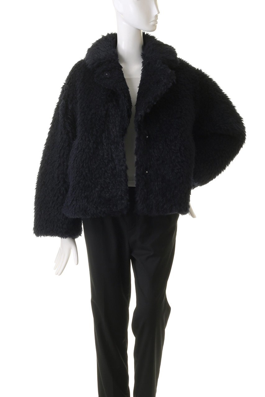 【スリー ドッツ/three dots】のエコペルファーショートコート 人気、トレンドファッション・服の通販 founy(ファニー) 　ファッション　Fashion　レディースファッション　Fashion for Women　アウター　Coat / Outerwear Collection　コート・ロングコート・ピーコート　Long Coats, Peacoats & More　ショート　Short, Short Length　シンプル　Simple, Minimal　テーラード　Tailored, Tailored Fit　フェイクファー　Faux Fur, Imitation Fur　モコモコ　Fuzzy, Fluffy　ラグジュアリー　Luxury, Elegant　other-7|ID: prp329100004159720 ipo3291000000032939970