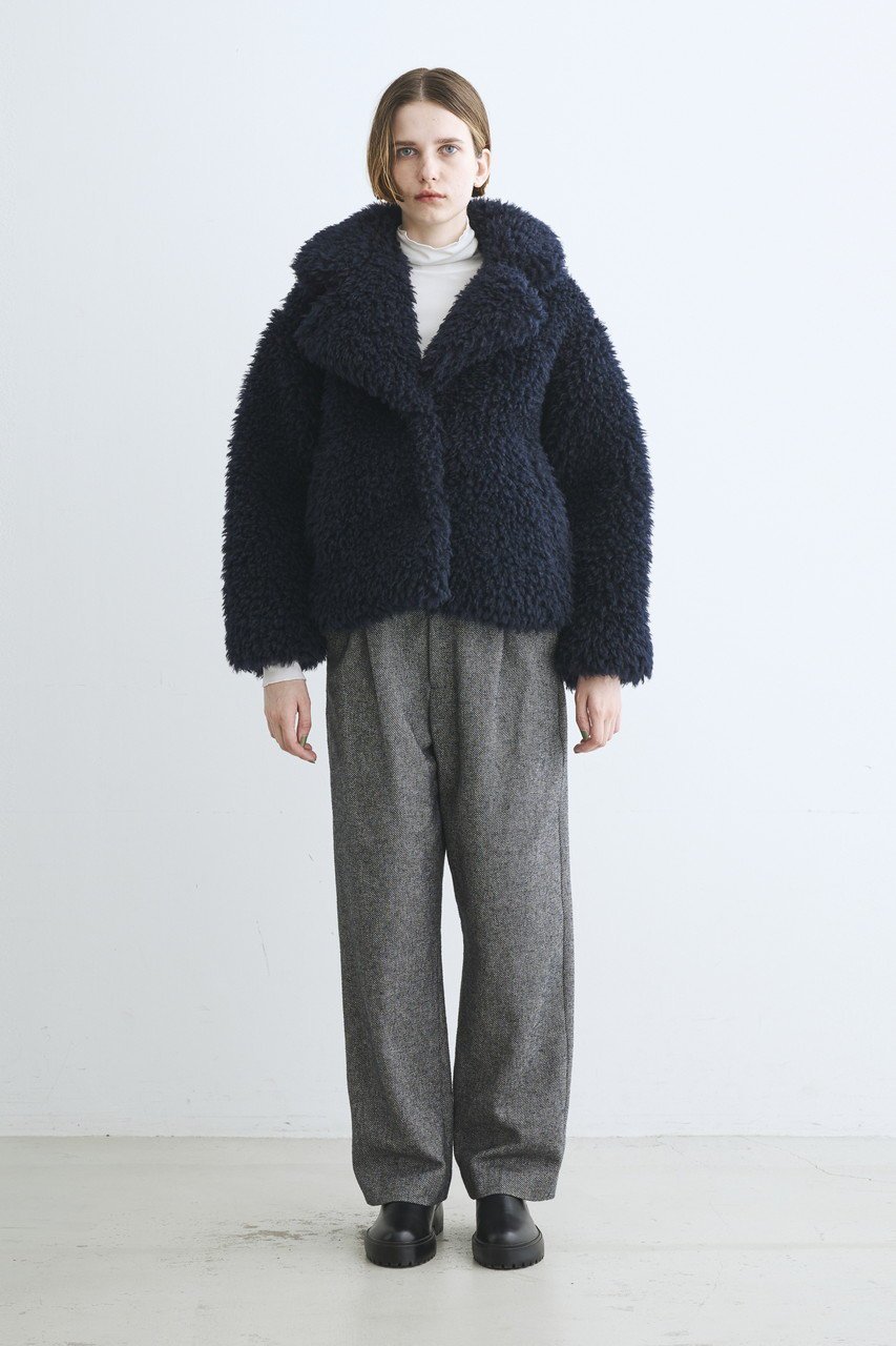 【スリー ドッツ/three dots】のエコペルファーショートコート 人気、トレンドファッション・服の通販 founy(ファニー) 　ファッション　Fashion　レディースファッション　Fashion for Women　アウター　Coat / Outerwear Collection　コート・ロングコート・ピーコート　Long Coats, Peacoats & More　ショート　Short, Short Length　シンプル　Simple, Minimal　テーラード　Tailored, Tailored Fit　フェイクファー　Faux Fur, Imitation Fur　モコモコ　Fuzzy, Fluffy　ラグジュアリー　Luxury, Elegant　other-8|ID: prp329100004159720 ipo3291000000032939977