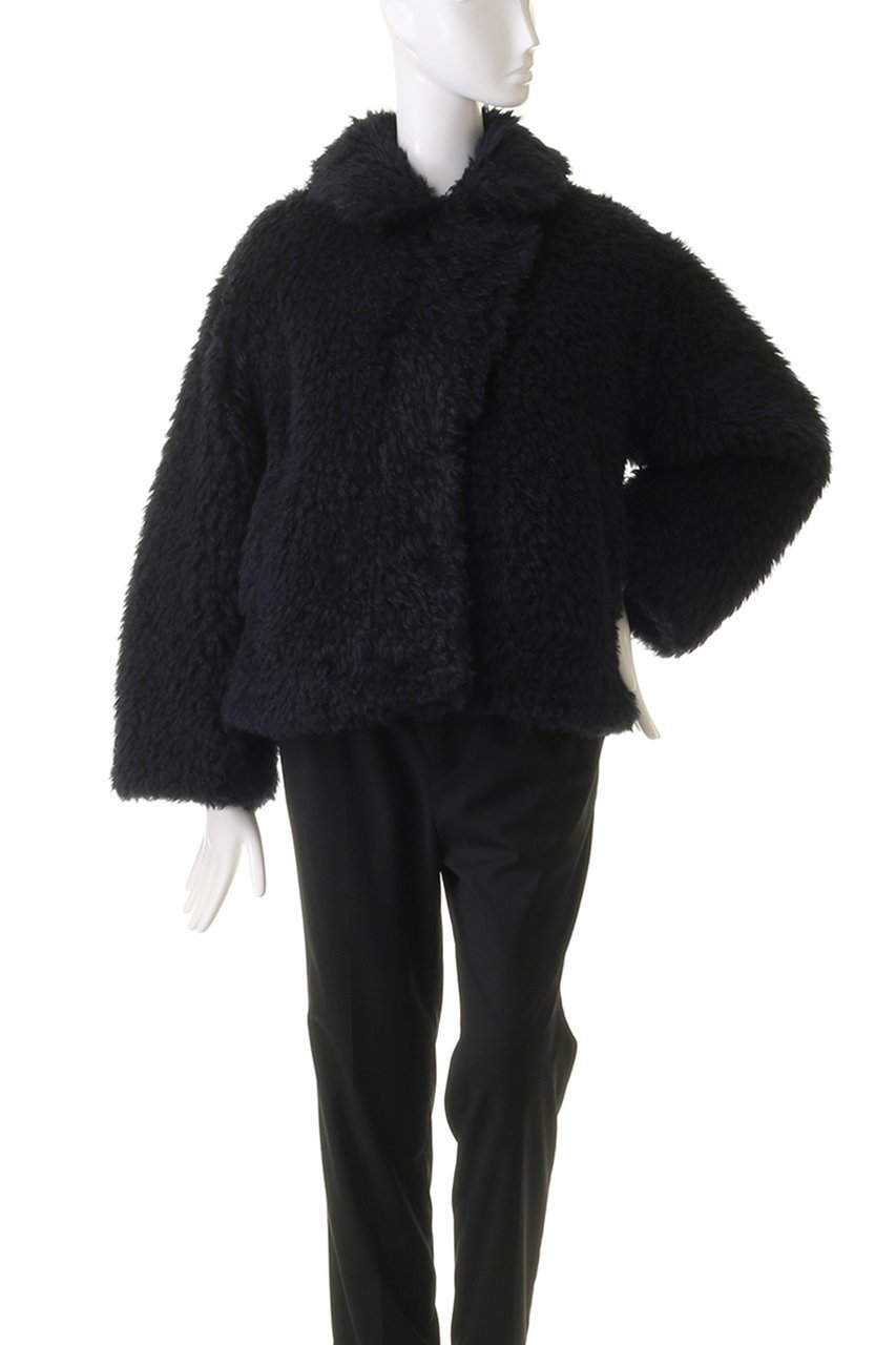 【スリー ドッツ/three dots】のエコペルファーショートコート 人気、トレンドファッション・服の通販 founy(ファニー) 　ファッション　Fashion　レディースファッション　Fashion for Women　アウター　Coat / Outerwear Collection　コート・ロングコート・ピーコート　Long Coats, Peacoats & More　ショート　Short, Short Length　シンプル　Simple, Minimal　テーラード　Tailored, Tailored Fit　フェイクファー　Faux Fur, Imitation Fur　モコモコ　Fuzzy, Fluffy　ラグジュアリー　Luxury, Elegant　other-2|ID: prp329100004159720 ipo3291000000035824891