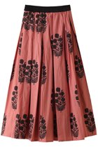 【エスゼット ブロックプリント/SZ Blockprints】のFLARE SKIRT POPPY ベルベットウエスト フレアスカート ダークピンク|ID: prp329100004161026 ipo3291000000028723088