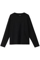 【スリー ドッツ/three dots】のシルキーコットンニットロングスリーブ ブラック|ID: prp329100004161033 ipo3291000000032896284