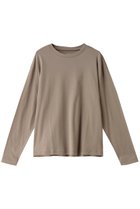 【スリー ドッツ/three dots】のシルキーコットンニットロングスリーブ グレーベージュ|ID: prp329100004161033 ipo3291000000032896287