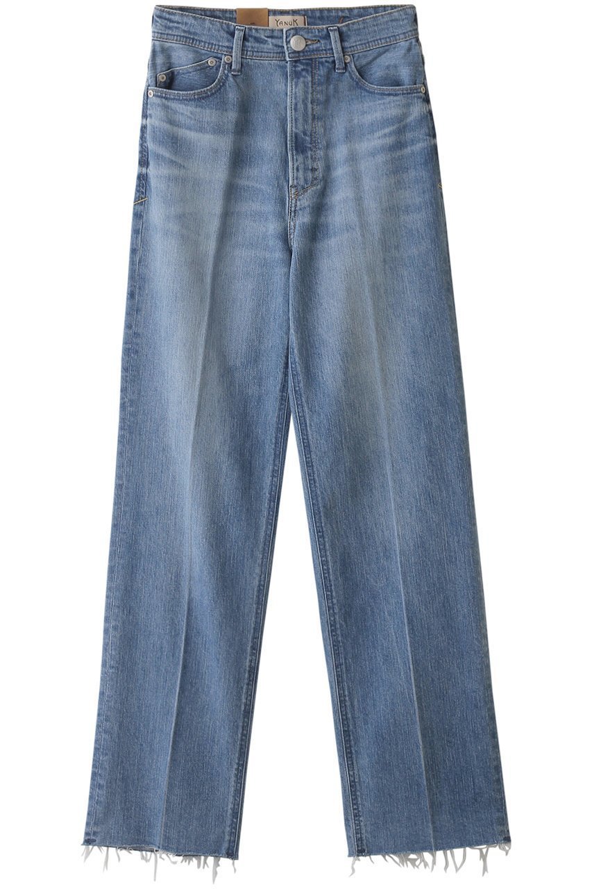 【ヤヌーク/YANUK】のボーイズストレート【LEA】 インテリア・キッズ・メンズ・レディースファッション・服の通販 founy(ファニー) ファッション Fashion レディースファッション Fashion for Women パンツ Pants & Trousers デニムパンツ・ジーンズ・美脚デニム Denim Jeans & Pants ストレッチ Stretch, Stretchy Fabric センター Center, Center Line デニム Denim, Jeans Material パターン Pattern, Design Print 定番 Standard, Basic Item カットオフプレスドブルー|ID: prp329100004161046 ipo3291000000035491961