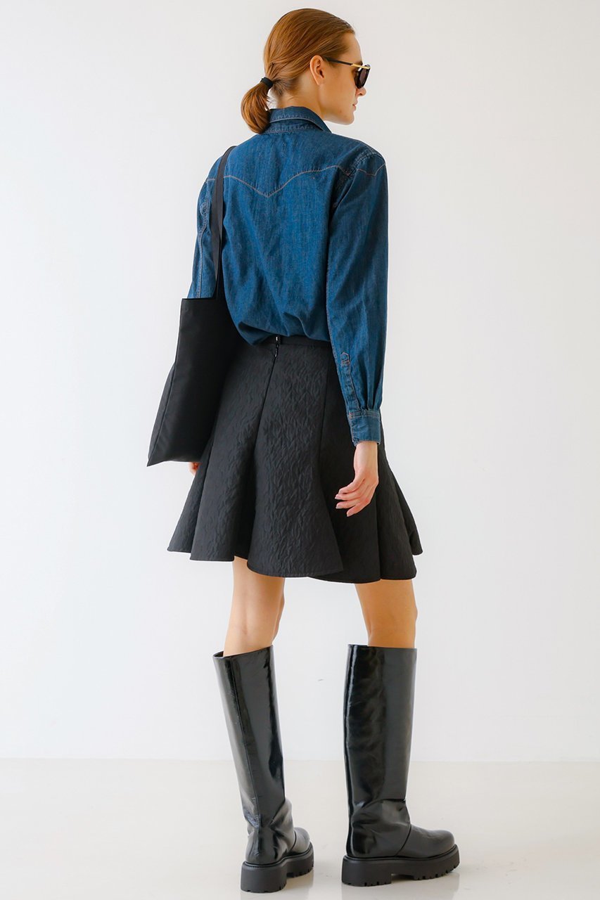 【デザイン ワークス/DESIGN WORKS】のTU ES MON TRESOR 別注デニムシャツ 人気、トレンドファッション・服の通販 founy(ファニー) 　ファッション　Fashion　レディースファッション　Fashion for Women　トップス・カットソー　Cut & Sew Tops　シャツ・ブラウス・オフィスカジュアル　Elegant Blouses & Button-Ups　インディゴ　Indigo Denim　春　Spring　クラシック　Classic, Timeless Style　スリーブ　Sleeve, Long Sleeve / Short Sleeve　ターコイズ　Turquoise, Blue-Green　デニム　Denim, Jeans Material　定番　Standard, Basic Item　フィット　Fit, Slim Fit　ベロア　Velour, Soft Velvet　別注　Limited Edition, Custom Order　モダン　Modern, Contemporary　ヨーク　Yoke, Yoke Design　ロング　Long, Long-Length　S/S・春夏　SS, Spring/Summer, Warm Season　日本製　Made In Japan　夏　Summer　other-5|ID: prp329100004161087 ipo3291000000032889820