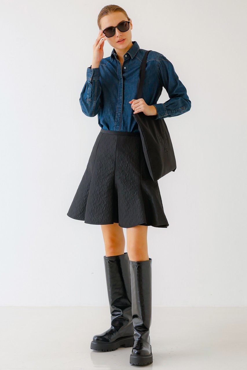 【デザイン ワークス/DESIGN WORKS】のTU ES MON TRESOR 別注デニムシャツ 人気、トレンドファッション・服の通販 founy(ファニー) 　ファッション　Fashion　レディースファッション　Fashion for Women　トップス・カットソー　Cut & Sew Tops　シャツ・ブラウス・オフィスカジュアル　Elegant Blouses & Button-Ups　インディゴ　Indigo Denim　春　Spring　クラシック　Classic, Timeless Style　スリーブ　Sleeve, Long Sleeve / Short Sleeve　ターコイズ　Turquoise, Blue-Green　デニム　Denim, Jeans Material　定番　Standard, Basic Item　フィット　Fit, Slim Fit　ベロア　Velour, Soft Velvet　別注　Limited Edition, Custom Order　モダン　Modern, Contemporary　ヨーク　Yoke, Yoke Design　ロング　Long, Long-Length　S/S・春夏　SS, Spring/Summer, Warm Season　日本製　Made In Japan　夏　Summer　other-3|ID: prp329100004161087 ipo3291000000035488456