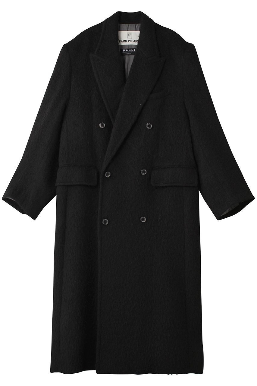 【プランク プロジェクト/PRANK PROJECT】のイタリーシャギーダブルブレストコート / Italian Shaggy Double-Breasted Coat インテリア・キッズ・メンズ・レディースファッション・服の通販 founy(ファニー) 　ファッション　Fashion　レディースファッション　Fashion for Women　アウター　Coat / Outerwear Collection　コート・ロングコート・ピーコート　Long Coats, Peacoats & More　メンズ　Men's, Menswear　ロング　Long, Long-Length　BLK(ブラック)|ID: prp329100004161117 ipo3291000000035824262