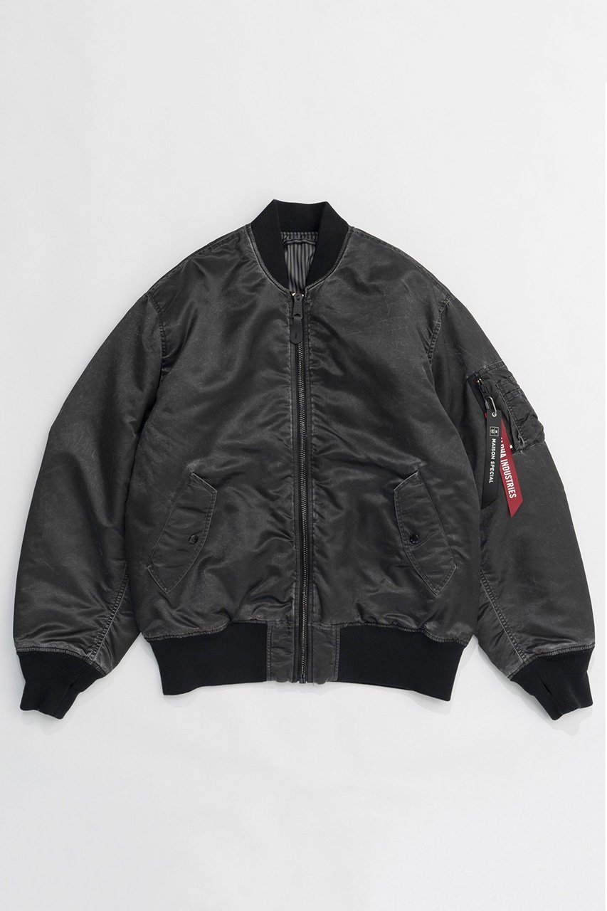 【メゾンスペシャル/MAISON SPECIAL】の【ALPHA×MAISON SPECIAL】MA-1 SCRATCH CORE SPEC/アルファコラボレーションMA-1 SCRATCH CORE SPEC インテリア・キッズ・メンズ・レディースファッション・服の通販 founy(ファニー) 　ファッション　Fashion　レディースファッション　Fashion for Women　アウター　Coat / Outerwear Collection　レディースジャケット・軽アウター　Jackets　ブルゾンジャケット・スポーティアウター　Blouson Jackets　MA-1ジャケット　MA-1 Bomber Jackets / Flight Jackets　ヴィンテージ　Vintage Style　軽量　Lightweight, Ultra Light　ショート　Short, Short Length　ジャケット　Jacket, Outerwear　ストライプ　Stripe, Striped Pattern　定番　Standard, Basic Item　ブルゾン　Blouson, Bomber Jacket　ポケット　Pocket, Pocket Detail　別注　Limited Edition, Custom Order　防寒　Cold Protection, Winter-Ready　ミリタリー　Military, Army Style　ライニング　Inner Lining, Inner Fabric, Lined　リバーシブル　Reversible, Two-Sided　BLK(ブラック)|ID: prp329100004162594 ipo3291000000032954278