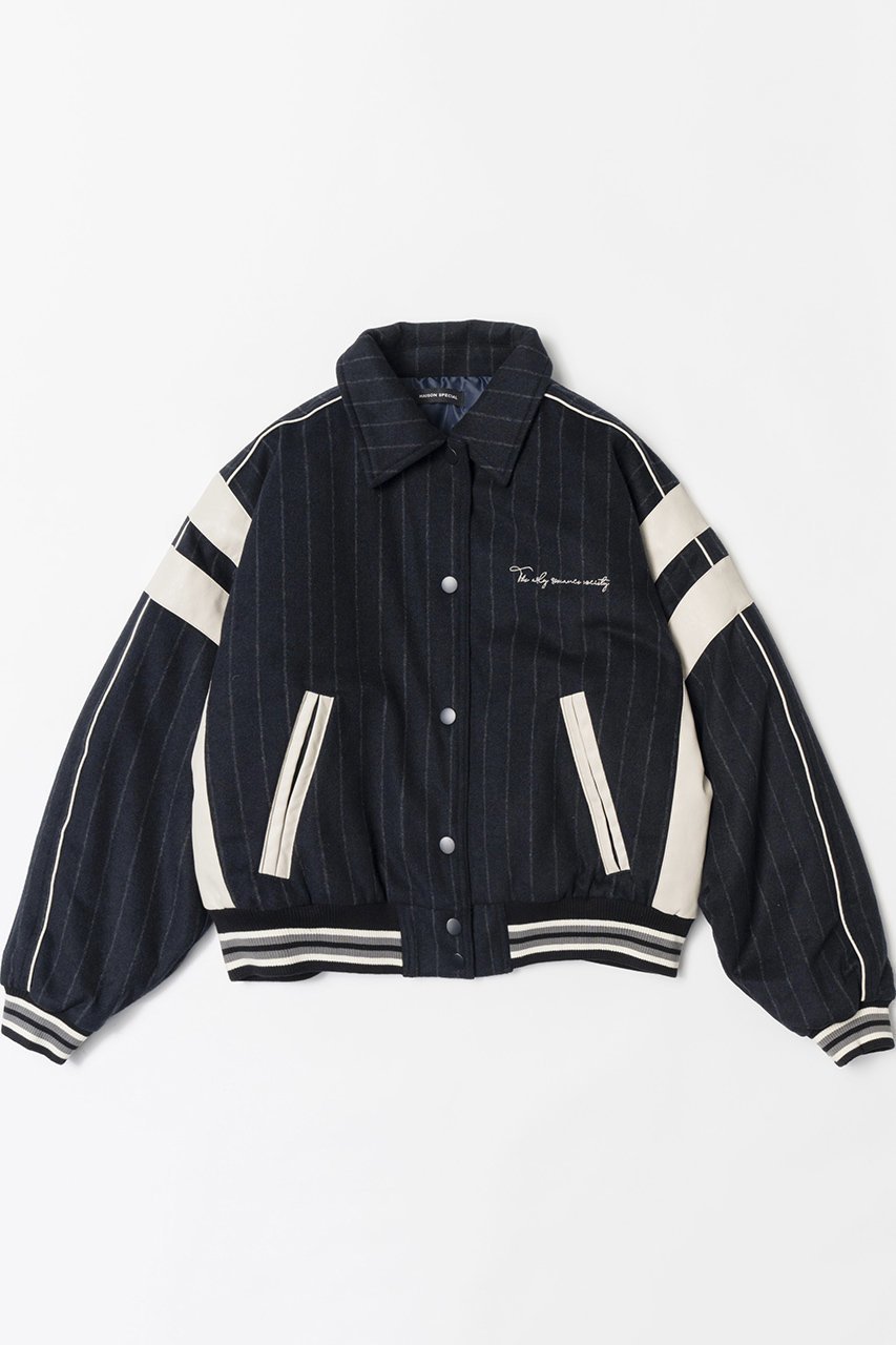 【メゾンスペシャル/MAISON SPECIAL】のCollege Blouson/カレッジブルゾン インテリア・キッズ・メンズ・レディースファッション・服の通販 founy(ファニー) 　ファッション　Fashion　レディースファッション　WOMEN　アウター　Coat Outerwear　ジャケット　Jackets　ブルゾン　Blouson/Jackets　おすすめ　Recommend　ジャケット　Jacket　スラックス　Slacks　ブルゾン　Blouson　NEW・新作・新着・新入荷　New Arrivals　NVY(ネイビー)|ID: prp329100004162596 ipo3291000000028743629