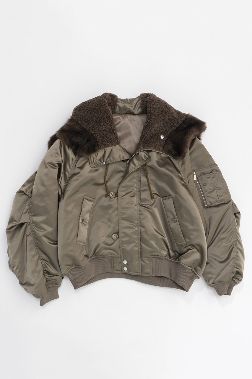 【メゾンスペシャル/MAISON SPECIAL】のN2B Flight Jacket/N2Bフライトジャケット インテリア・キッズ・メンズ・レディースファッション・服の通販 founy(ファニー) 　ファッション　Fashion　レディースファッション　Fashion for Women　アウター　Coat / Outerwear Collection　レディースジャケット・軽アウター　Jackets　ブルゾンジャケット・スポーティアウター　Blouson Jackets　おすすめ　Recommended / Our Picks　ジャケット　Jacket, Outerwear　フォルム　Silhouette, Form　ブルゾン　Blouson, Bomber Jacket　プリーツ　Pleats, Pleated　ミリタリー　Military, Army Style　モダン　Modern, Contemporary　レース　Lace, Lace Fabric　防寒　Cold Protection, Winter-Ready　BGE(ベージュ)|ID: prp329100004162597 ipo3291000000032942331