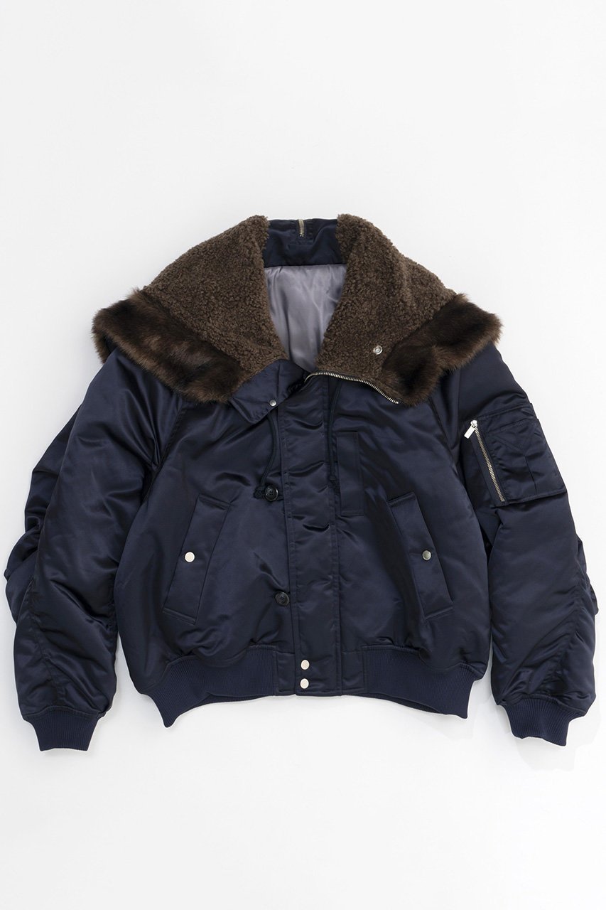 【メゾンスペシャル/MAISON SPECIAL】のN2B Flight Jacket/N2Bフライトジャケット インテリア・キッズ・メンズ・レディースファッション・服の通販 founy(ファニー) 　ファッション　Fashion　レディースファッション　Fashion for Women　アウター　Coat / Outerwear Collection　レディースジャケット・軽アウター　Jackets　ブルゾンジャケット・スポーティアウター　Blouson Jackets　おすすめ　Recommended / Our Picks　ジャケット　Jacket, Outerwear　フォルム　Silhouette, Form　ブルゾン　Blouson, Bomber Jacket　プリーツ　Pleats, Pleated　ミリタリー　Military, Army Style　モダン　Modern, Contemporary　レース　Lace, Lace Fabric　防寒　Cold Protection, Winter-Ready　NVY(ネイビー)|ID: prp329100004162597 ipo3291000000035720899