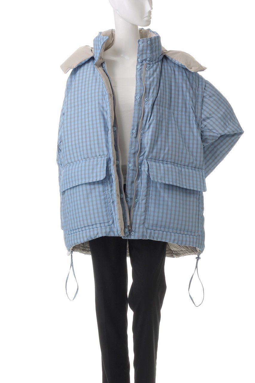 【メゾンスペシャル/MAISON SPECIAL】のMultiway Reversible Down Jacket/マルチウェイリバーシブルダウン 人気、トレンドファッション・服の通販 founy(ファニー) 　ファッション　Fashion　レディースファッション　Fashion for Women　アウター　Coat / Outerwear Collection　コート・ロングコート・ピーコート　Long Coats, Peacoats & More　レディースジャケット・軽アウター　Jackets　ジャケット　Jacket, Outerwear　タフタ　Taffeta, Structured Fabric　ダウン　Down, Puffer　チェック　Check, Plaid, Tartan　フェザー　Feather, Feather Detail　プリント　Print, Printed Pattern　ベーシック　Basic, Essential　ポケット　Pocket, Pocket Detail　防寒　Cold Protection, Winter-Ready　リバーシブル　Reversible, Two-Sided　other-8|ID: prp329100004162599 ipo3291000000034909455