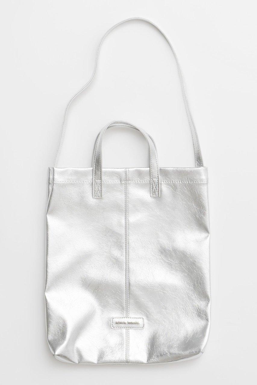 【メゾンスペシャル/MAISON SPECIAL】のLogo Tote Bag/ロゴトートバッグ インテリア・キッズ・メンズ・レディースファッション・服の通販 founy(ファニー) ファッション Fashion レディースファッション Fashion for Women バッグ Bags フェイクレザー Faux Leather, PU Leather リアル Real, Realistic SLV(シルバー)|ID: prp329100004162608 ipo3291000000036024869