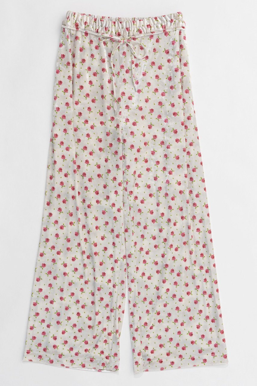 【メゾンスペシャル/MAISON SPECIAL】のFlower Velor Easy Pants/フラワーベロアイージーパンツ インテリア・キッズ・メンズ・レディースファッション・服の通販 founy(ファニー) 　ファッション　Fashion　レディースファッション　Fashion for Women　パンツ　Pants & Trousers　シンプル　Simple, Minimal　ベロア　Velour, Soft Velvet　ワイド　Wide, Wide Fit　WHT(ホワイト)|ID: prp329100004162612 ipo3291000000032923166
