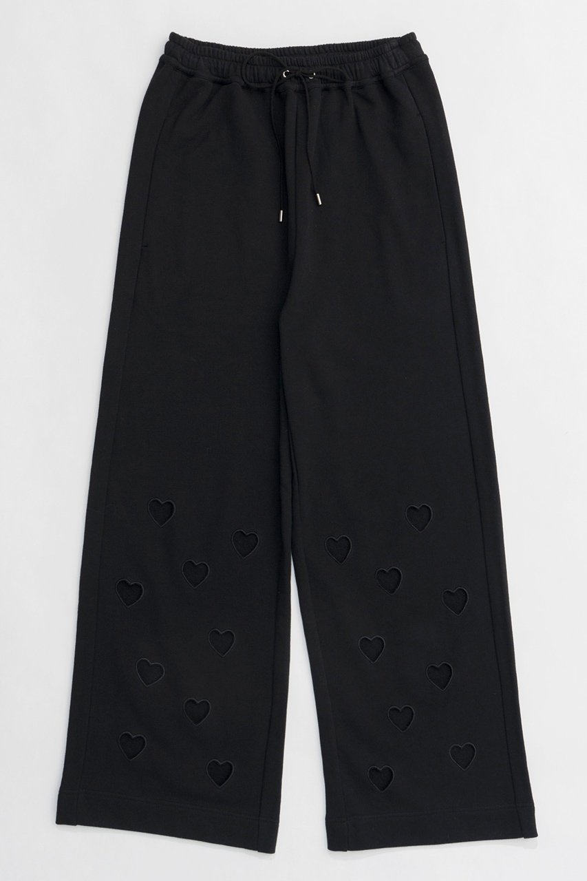 【メゾンスペシャル/MAISON SPECIAL】のMany Heart Cutouts Sweatpants/メニーハートスウェットパンツ インテリア・キッズ・メンズ・レディースファッション・服の通販 founy(ファニー) 　ファッション　Fashion　レディースファッション　WOMEN　パンツ　Pants　ストレート　Straight　セットアップ　Set Up　ワイド　Wide　おすすめ　Recommend　BLK(ブラック)|ID: prp329100004162614 ipo3291000000028743698