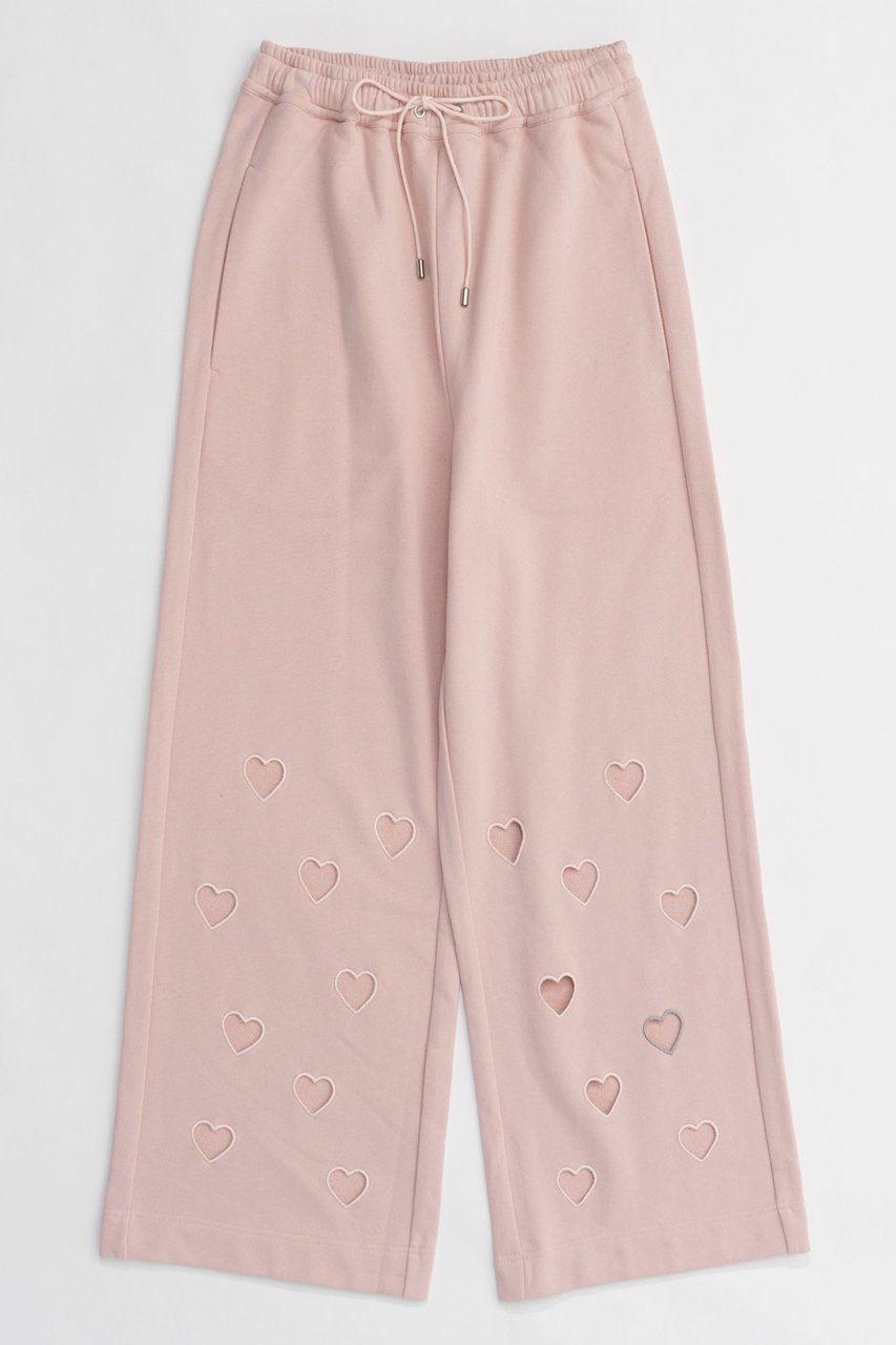 【メゾンスペシャル/MAISON SPECIAL】のMany Heart Cutouts Sweatpants/メニーハートスウェットパンツ インテリア・キッズ・メンズ・レディースファッション・服の通販 founy(ファニー) 　ファッション　Fashion　レディースファッション　WOMEN　パンツ　Pants　ストレート　Straight　セットアップ　Set Up　ワイド　Wide　おすすめ　Recommend　PNK(ピンク)|ID: prp329100004162614 ipo3291000000028743699