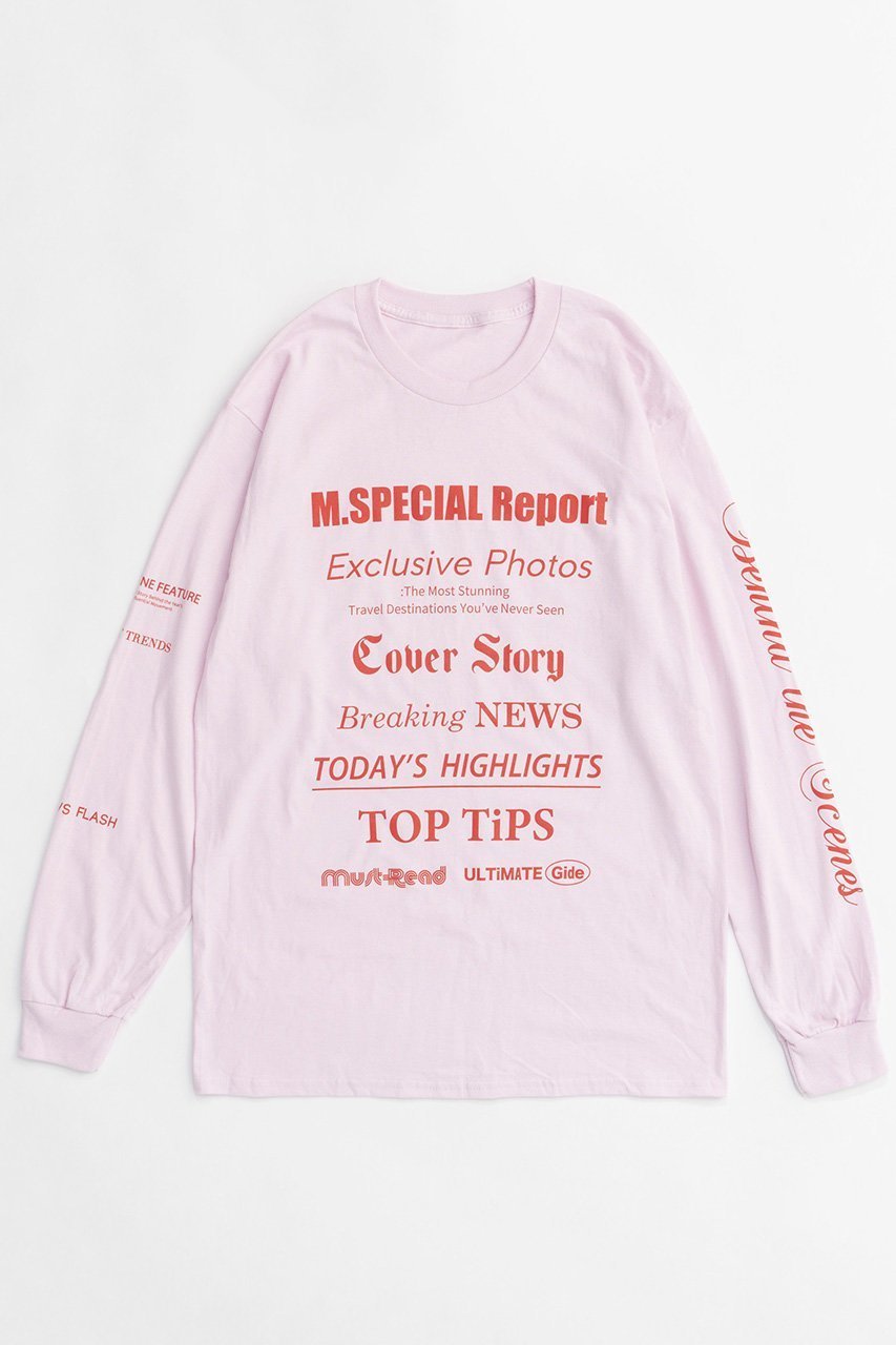 【メゾンスペシャル/MAISON SPECIAL】のMAGAZINE HEADING Long Sleeve T-shirt/MAGAZINE HEADINGロングスリーブTシャツ インテリア・キッズ・メンズ・レディースファッション・服の通販 founy(ファニー) 　ファッション　Fashion　レディースファッション　WOMEN　トップス・カットソー　Tops/Tshirt　シャツ/ブラウス　Shirts/Blouses　ロング / Tシャツ　T-Shirts　カットソー　Cut and Sewn　ウォッシャブル　Washable　グラフィック　Graphic　スリーブ　Sleeve　フロント　Front　ロング　Long　NEW・新作・新着・新入荷　New Arrivals　雑誌　Magazine　PNK(ピンク)|ID: prp329100004162618 ipo3291000000028743715