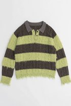【メゾンスペシャル/MAISON SPECIAL】のCable Knitting Border Rugger Knit Tops/ケーブルボーダーラガーニット KHK(カーキ)|ID: prp329100004162623 ipo3291000000032911938