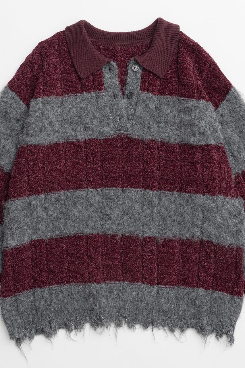 【メゾンスペシャル/MAISON SPECIAL】のCable Knitting Border Rugger Knit Tops/ケーブルボーダーラガーニット 人気、トレンドファッション・服の通販 founy(ファニー) 　ファッション　Fashion　レディースファッション　Fashion for Women　トップス・カットソー　Cut & Sew Tops　ニット　Knit Tops & Sweaters　カジュアルプルオーバー・ニットトップス　Pullovers & Knit Tops / Casual Pullovers　ダメージ　Distressed, Destroyed　フレア　Flare, Flared　ボーダー　Border, Stripe　other-2|ID: prp329100004162623 ipo3291000000032911946