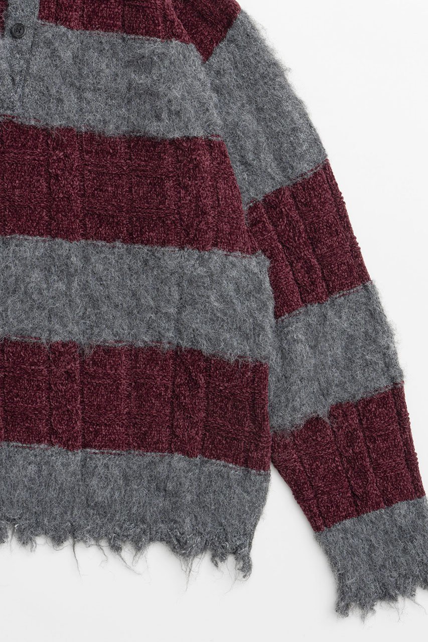 【メゾンスペシャル/MAISON SPECIAL】のCable Knitting Border Rugger Knit Tops/ケーブルボーダーラガーニット 人気、トレンドファッション・服の通販 founy(ファニー) 　ファッション　Fashion　レディースファッション　Fashion for Women　トップス・カットソー　Cut & Sew Tops　ニット　Knit Tops & Sweaters　カジュアルプルオーバー・ニットトップス　Pullovers & Knit Tops / Casual Pullovers　ダメージ　Distressed, Destroyed　フレア　Flare, Flared　ボーダー　Border, Stripe　other-3|ID: prp329100004162623 ipo3291000000032911952